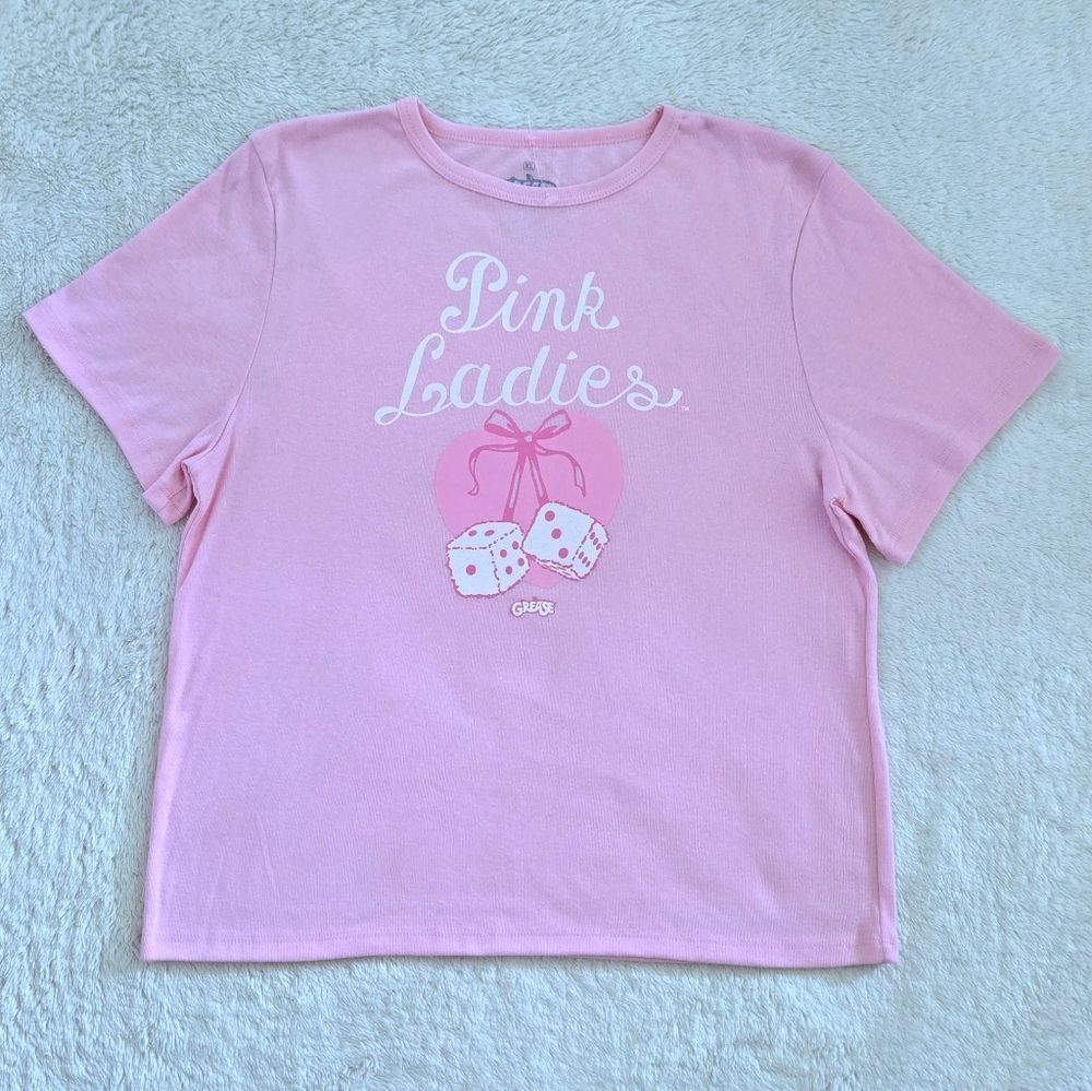 Grease "Pink💕 Ladies" Fuzzy Dice Graphic Tee👕 - NWOT